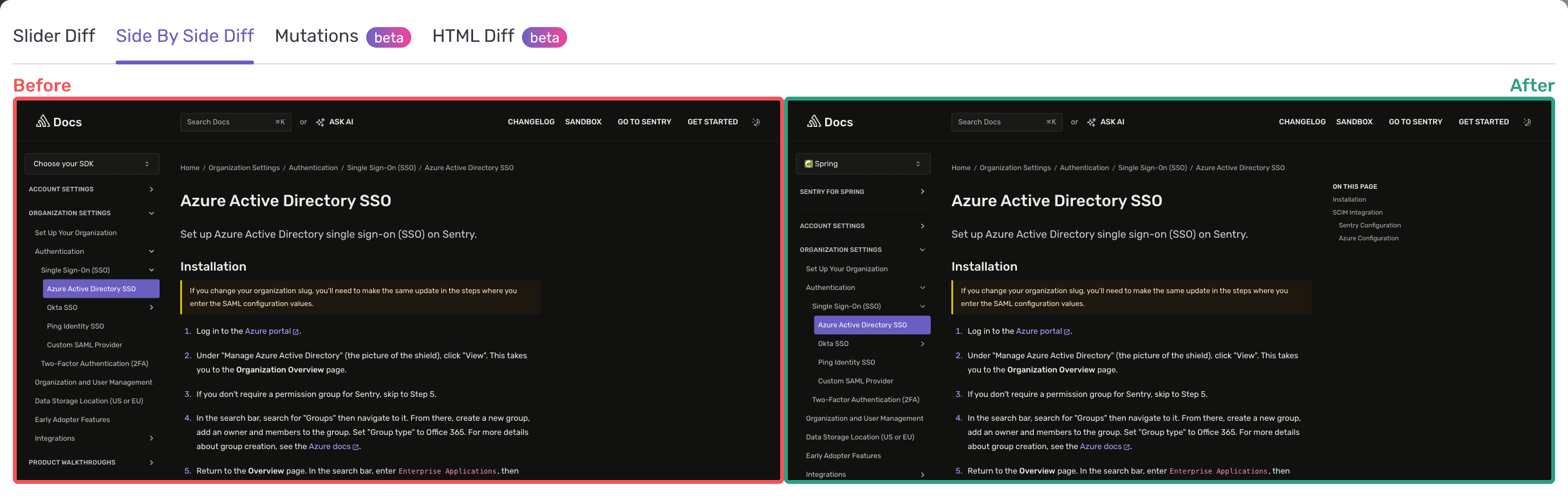 side by side image tool